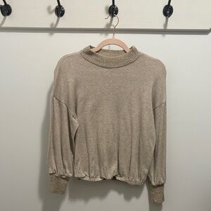 Lush Beige Cowl Neck Sweater